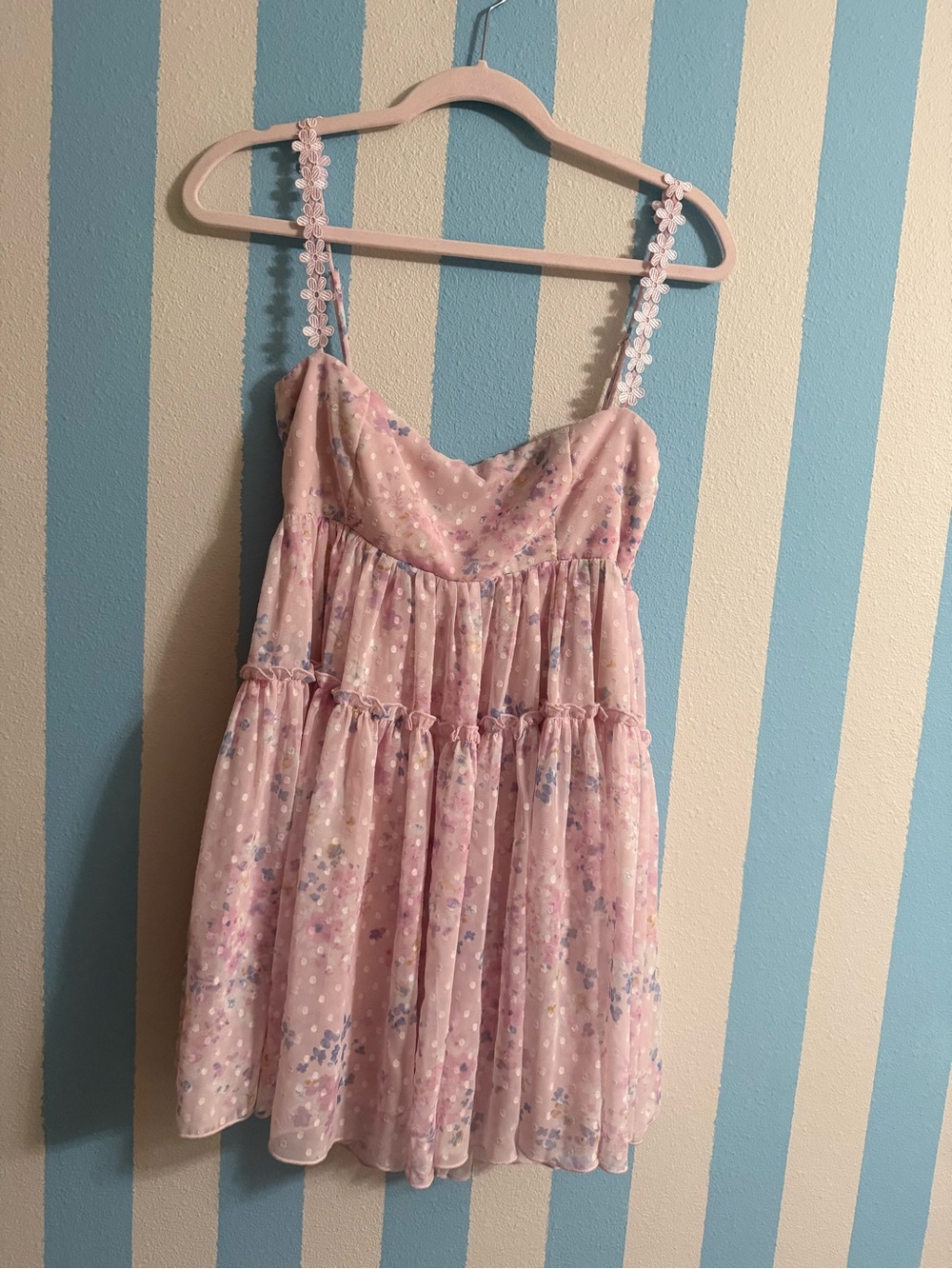 Lucy in the Sky Pink Floral Tiered Sundress